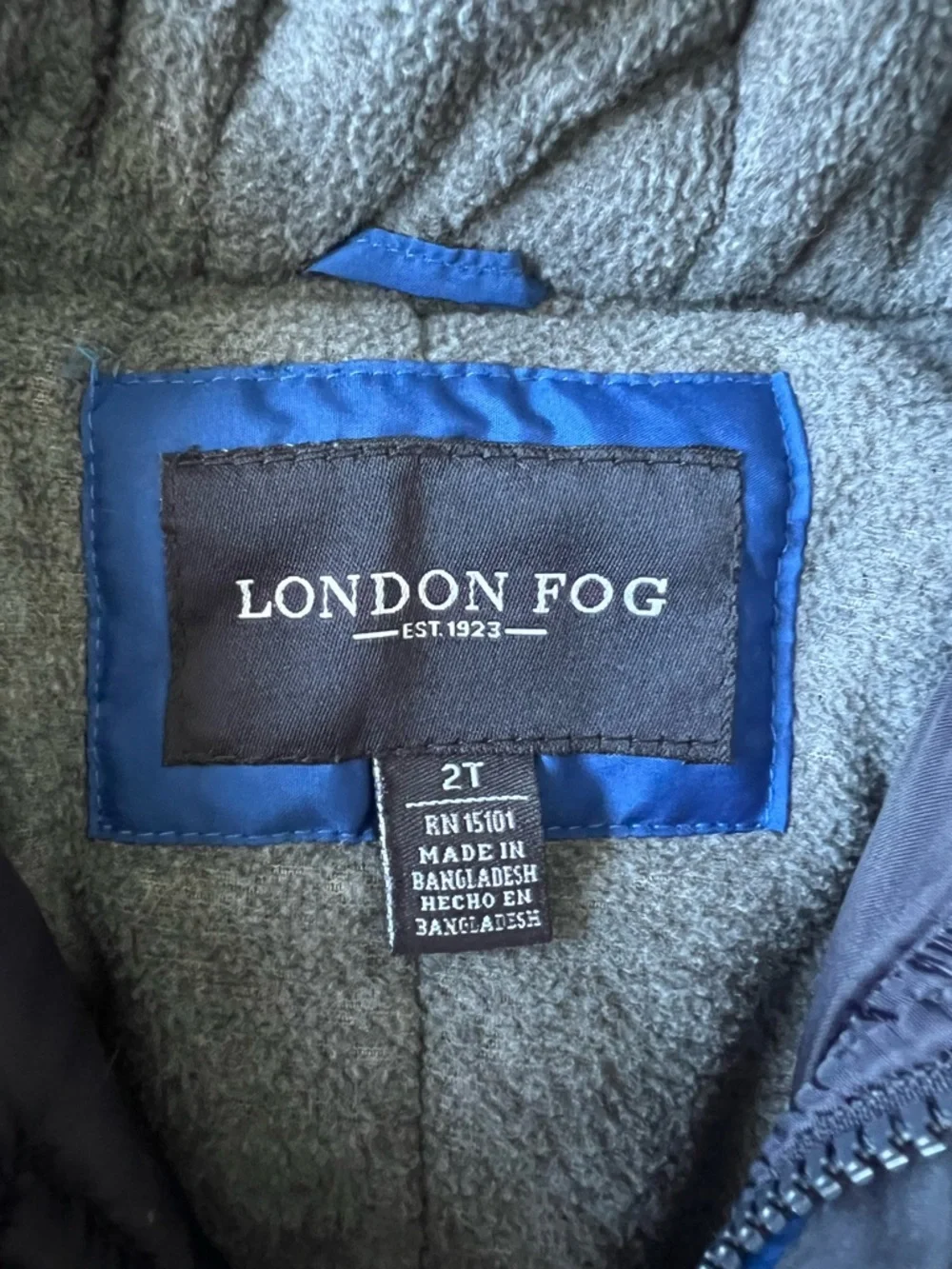 London Fog Blue & Navy Hooded Kids winter Jacket